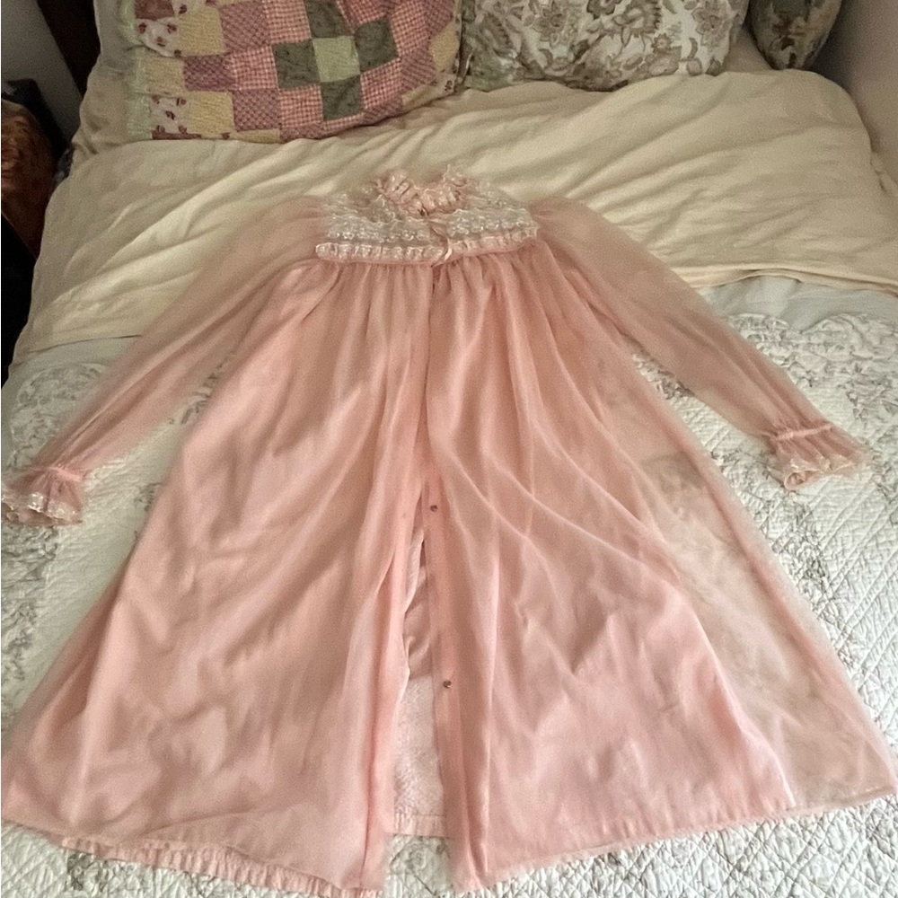 Vintage Hand Crafted Pink Pyjama cover with Lace Details